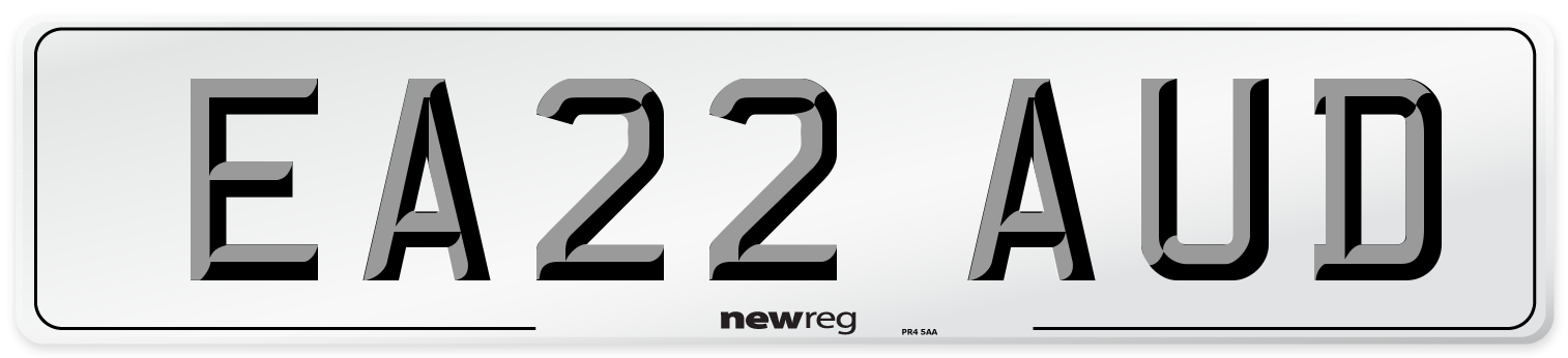 EA22 AUD Number Plate from New Reg